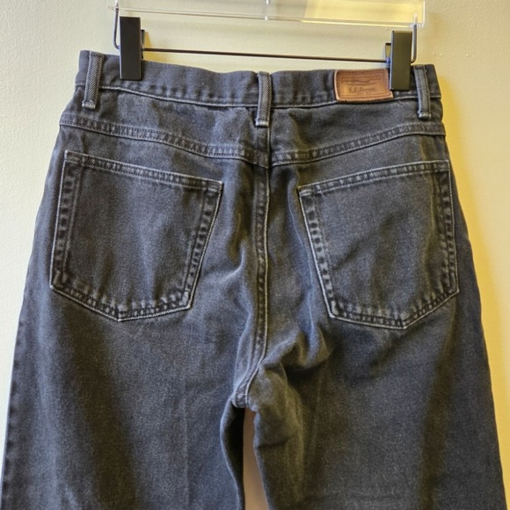 LL Bean Classic Fit Jeans Women's‎ 28 Black Faded Denim Patch Vintage - Picture 6 of 12